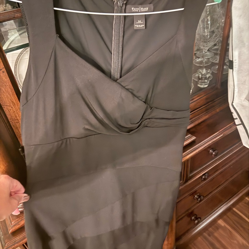 White House Black Market Sleek Black Midi Dress